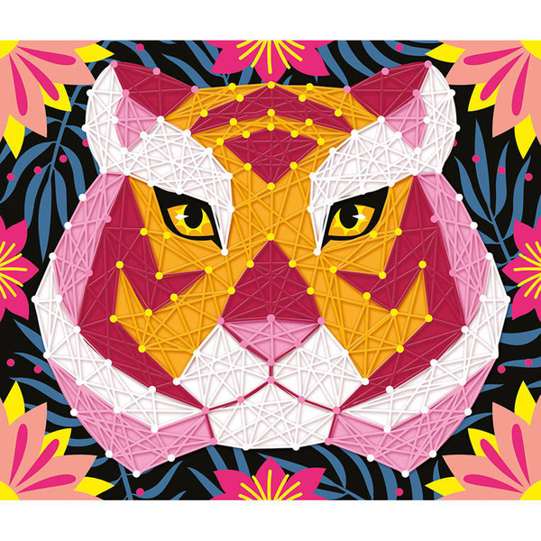 Zestaw kreatywny Przeplatanka 3D String art Zwierzęta dżungli 8+, Janod