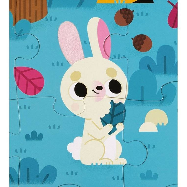 Puzzle sensoryczne 20 elementów Leśne zwierzęta, Janod