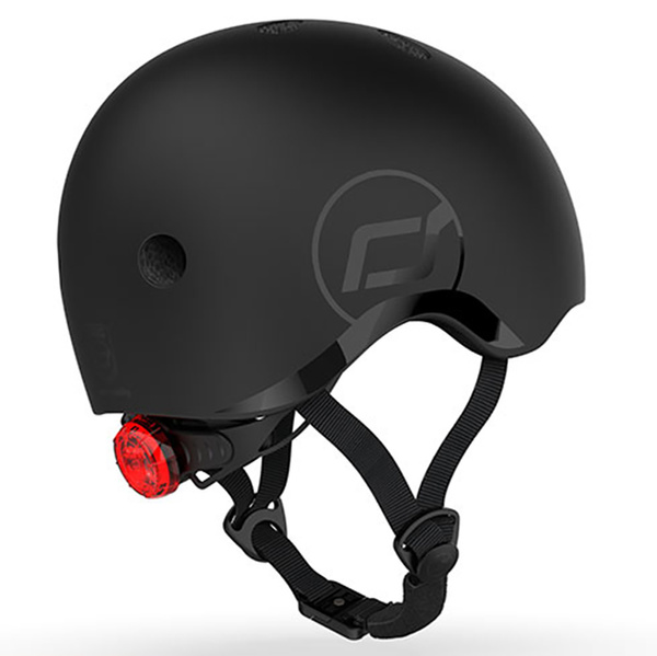 Zestaw: Scoot and Ride Kask dla dzieci 3+ rozm. S-M, kolor: Black (czarny) + ochraniacze rozm. S