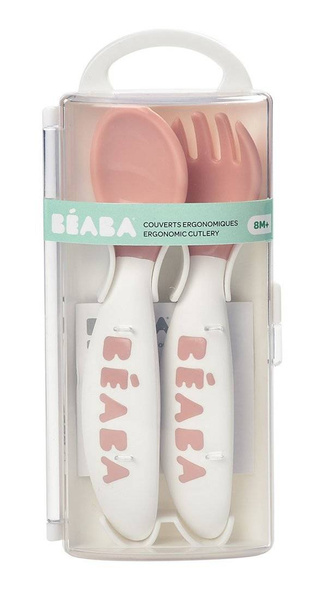 Sztućce plastikowe w etui nude, Beaba