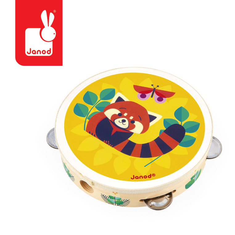 Kolorowy tamburyn Gioia Janod – bezpieczny instrument muzyczny