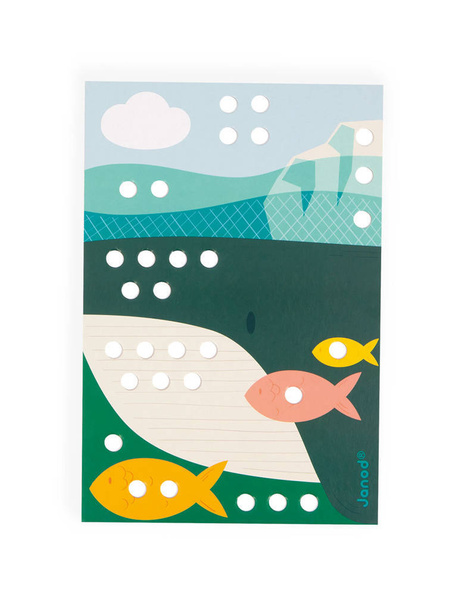 Układanka drewniana mozaika Zwierzątka - zabawka kreatywna 3 lata+, Janod