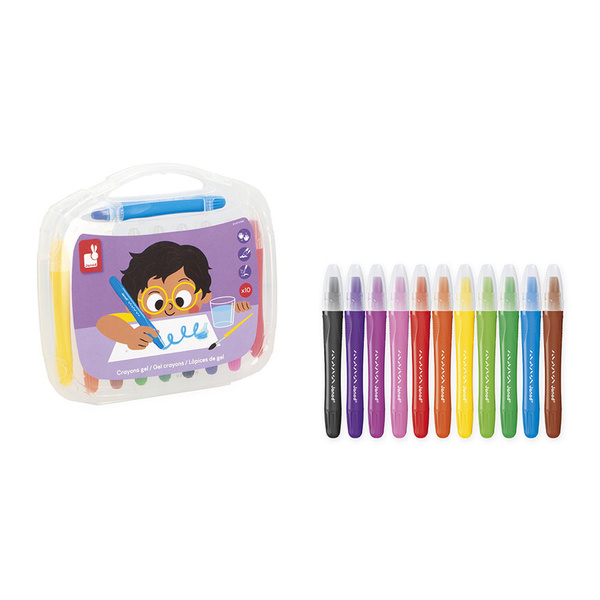 Zestaw kreatywny - Kredki żelowe 10 kolorów, dla dzieci, 3 lata+, Janod