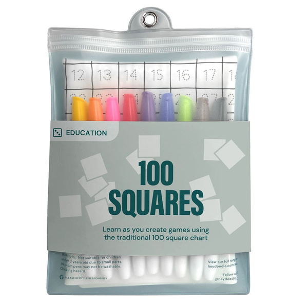 Mata Silikonowa Duża do Kolorowania - Tabela z Liczbami do 100, HeyDoodle