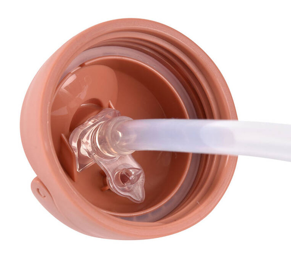 Butelka - kubek niekapek ze słomką i uchwytami 300 ml Terracotta 8 m+, Beaba