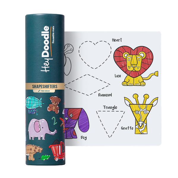 Mata Silikonowa do Wielokrotnego Kolorowania A4 - Kształty, 3+, HeyDoodle
