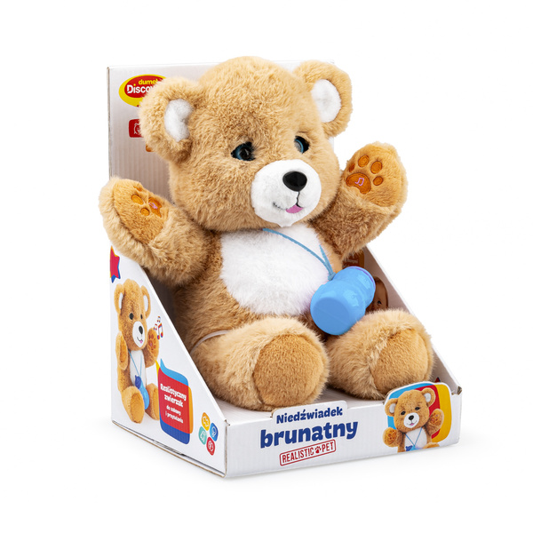 Zabawka interaktywna - Niedźwiadek Brunatny, dla dzieci, 18 m+, Dumel