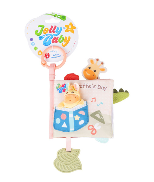 Książeczka sensoryczna, miękka, dla niemowląt, 0 m+, Jolly Baby