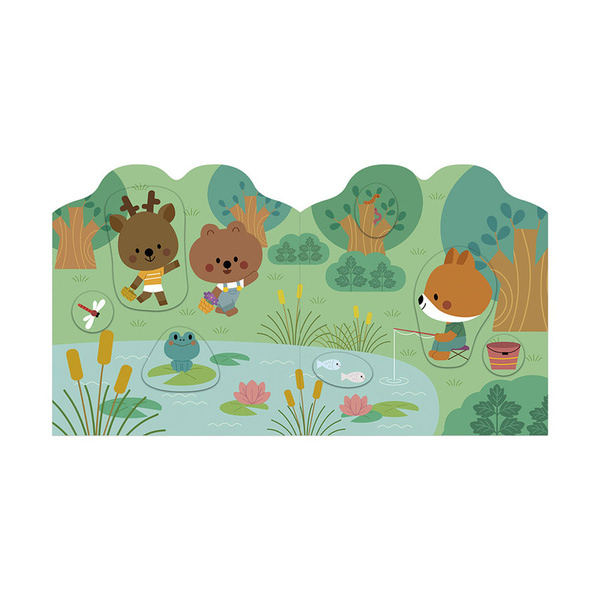 Zestaw kreatywny - książeczka z naklejkami Las, dla dzieci, 18 m+, Janod