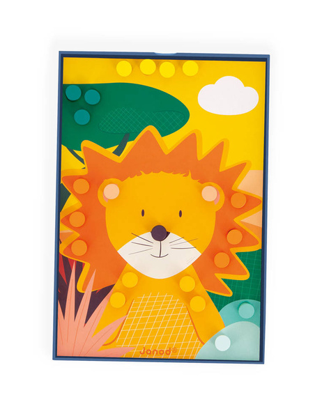 Układanka drewniana mozaika Zwierzątka - zabawka kreatywna 3 lata+, Janod