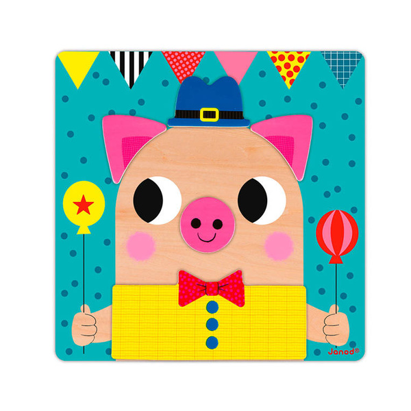 Układanka drewniana magnetyczna Zwierzątka 2+, Janod