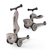 Zestaw: Scoot and Ride HK1 Lifestyle 2w1 jeździk i hulajnoga dla dzieci 1-5 lat, kolor: Brown + ochraniacze XXS, kolor: Ash