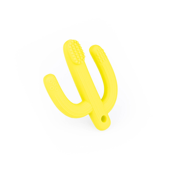 Silikonowy gryzak na ząbkowanie Kaktus żółty dla dzieci 3 m+, Giligums