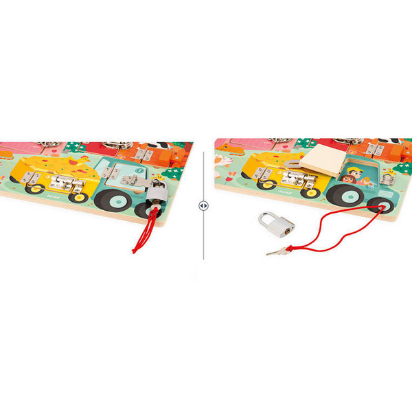 Drewniana tablica manipulacyjna Farma 3+, Janod