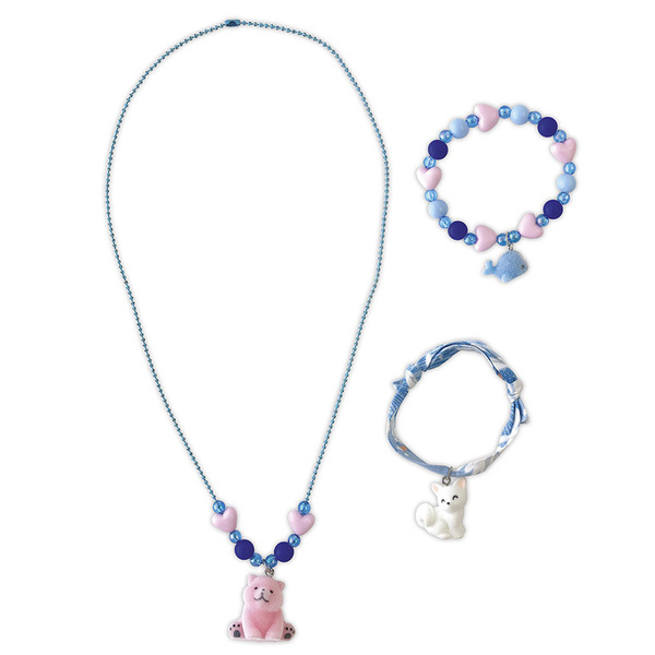 Zestaw kreatywny do tworzenia biżuterii z zawieszkami Małe zwierzątka, dla dzieci, 6+, Janod