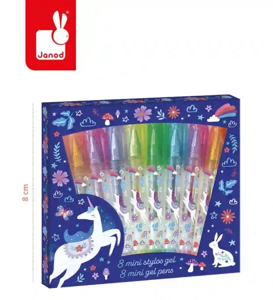 Żelowe mini-długopisy - zestaw kreatywny, Jednorożce Kraina snów, 6+, Janod