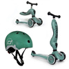 Zestaw: Scoot and Ride HK1 2w1 jeździk i hulajnoga dla dzieci 1-5 lat, kolor: Forest + kask rozm. XXS-S z odbl.