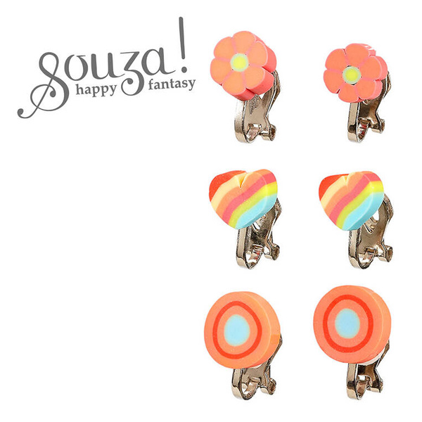 Klipsy do uszu dla dziewczynek kwiaty Hyke, 3 pary, 4 lata+, Souza!