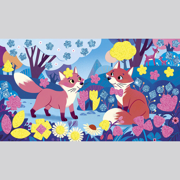 Zestaw kreatywny naklejki piankowe Leśni przyjaciele, dla dzieci, 6 lat+, Janod