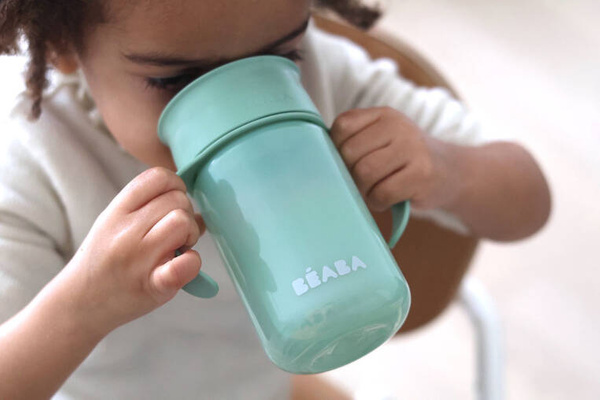Kubek dla dzieci treningowy 360°, z uchwytami 340 ml green 12 m+, Beaba