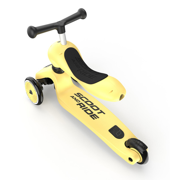 Scoot and Ride HK1 2w1 jeździk i hulajnoga dla dzieci 1-5 lat, kolor: Lemon