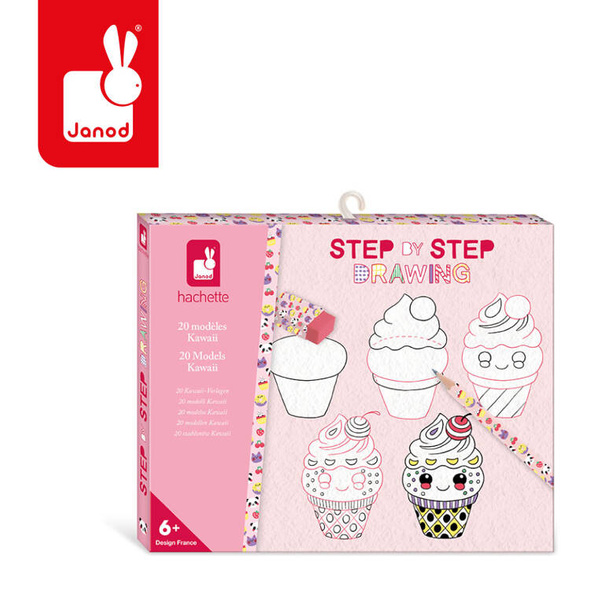 Zestaw kreatywny Rysowanie krok po kroku Modele kawaii dla dzieci 6+, Janod