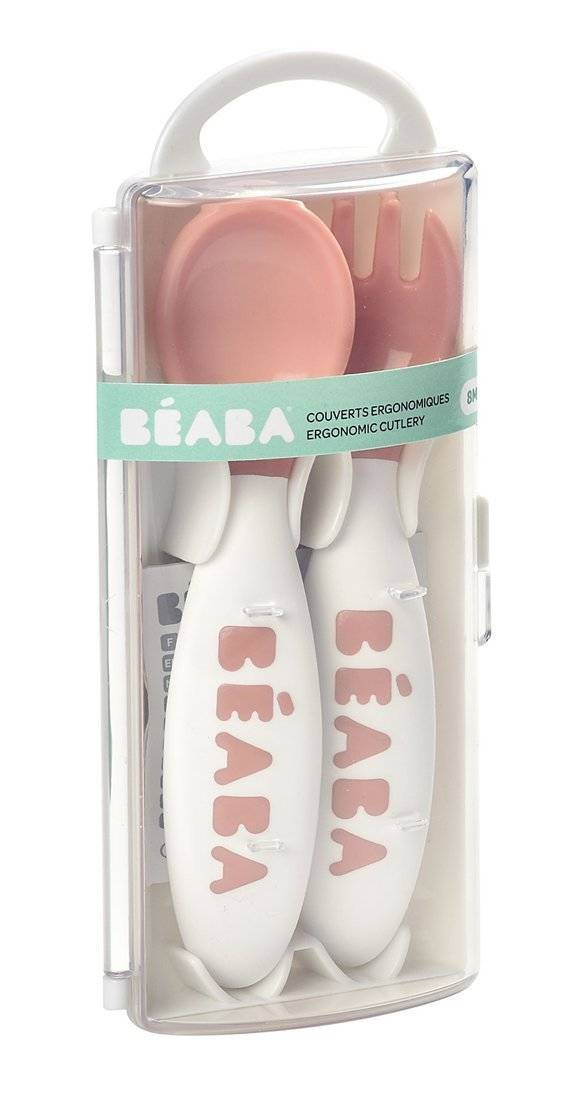 Sztućce plastikowe w etui nude Beaba dla dzieci