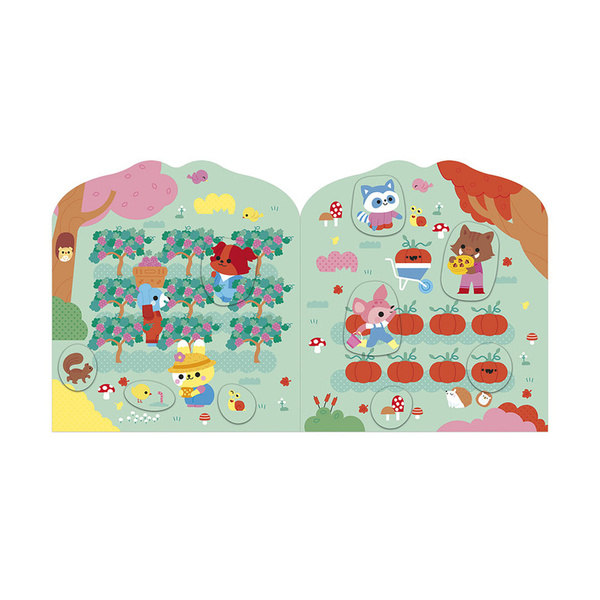 Zestaw kreatywny - książeczka z naklejkami Wieś, dla dzieci, 18 m+, Janod