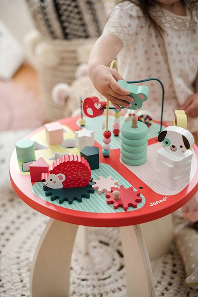 Stolik edukacyjny duży drewniany Baby Forest, Janod