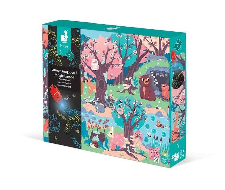 Świecące puzzle UV Las Janod - puzzle edukacyjne