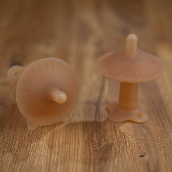 Silikonowy Gryzak logopedyczny Grzybek Brązowy, Giligums