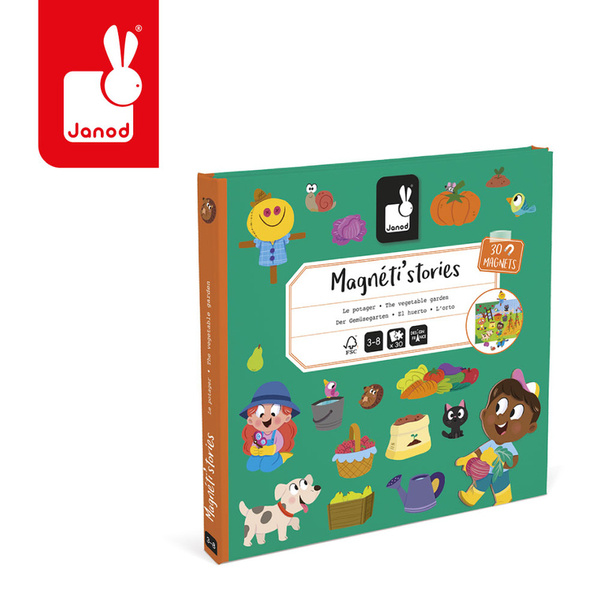 Magnetyczna układanka W ogródku Magneti'stories, dla dzieci, 3 lata+, Janod