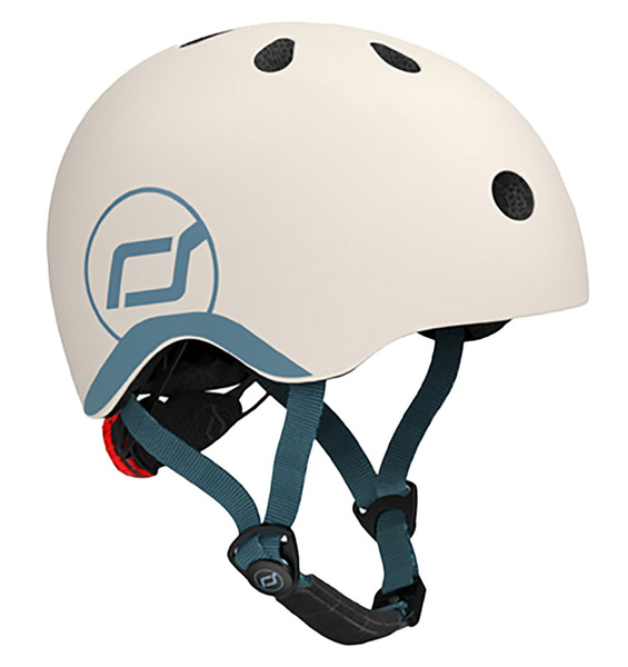 Zestaw: Scoot and Ride Kask dla dzieci 1-5 lat rozm. XXS-S, kolor: Ash + ochraniacze rozm. XXS