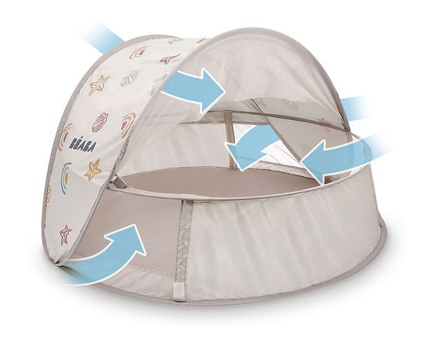 Namiot plażowy 100 cm średnicy, z moskitierą i pokrowcem Breezynest UV, Beaba