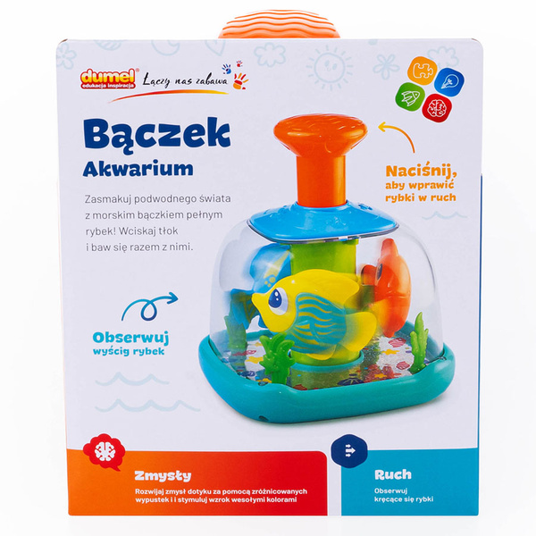 Bączek akwarium, wirujące rybki, dla dzieci 6 m+, Dumel
