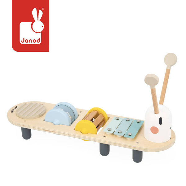 Zabawki drewniane - muzyczny ministolik Dżdżownica Sweet Cocoon 12m+, Janod