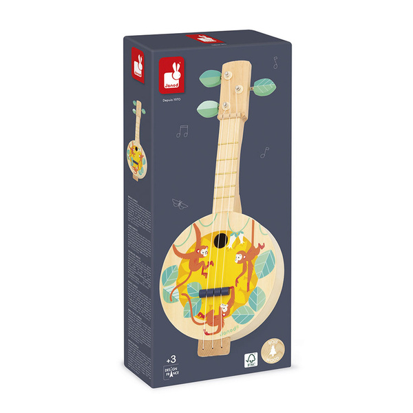 Gitara / Banjo - drewniany instrument muzyczny dla dzieci, 3 lata+, Janod