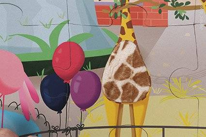 Puzzle sensoryczne 20 elementów Wycieczka do zoo, Janod