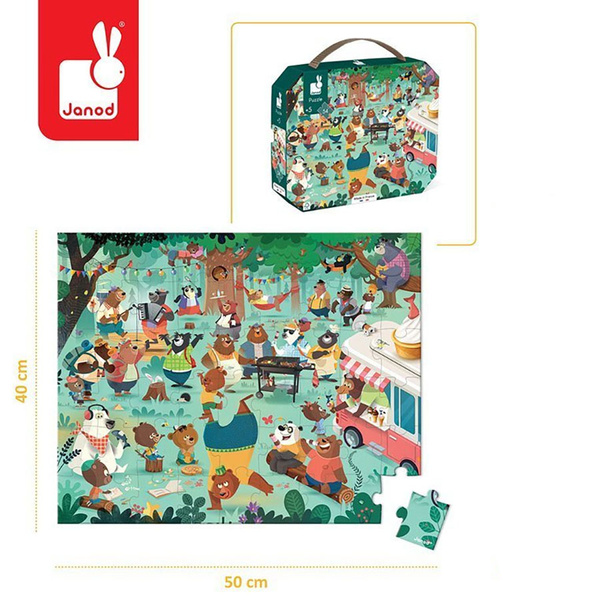 Puzzle w walizce Rodzina misiów 54 elementy 5+ Made in France, Janod
