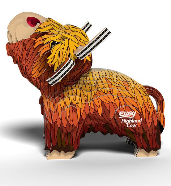 Puzzle 3D Układanka Szkocka Krowa - zestaw kreatywny dla dzieci 6lat+, Eugy