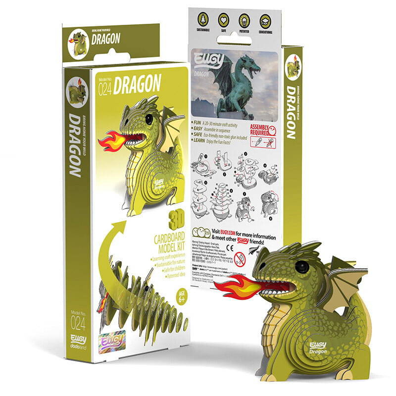 Układanka Puzzle 3D Smok Eugy – ekologiczny zestaw kreatywny dla dzieci