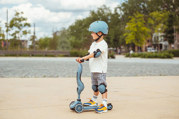 Scoot and Ride Ochraniacze dla dzieci, na rolki, wrotki, hulajnogę, rozm. S, kolor: Steel