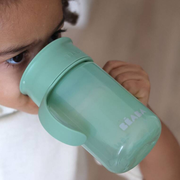 Kubek dla dzieci treningowy 360°, z uchwytami 340 ml green 12 m+, Beaba