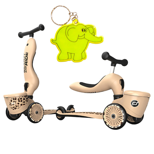 Scoot and Ride HK1 Lifestyle 2w1 jeździk i hulajnoga dla dzieci 1-5 lat, kolor: Leopard