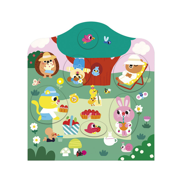 Zestaw kreatywny - książeczka z naklejkami Ogród , dla dzieci, 18 m+, Janod