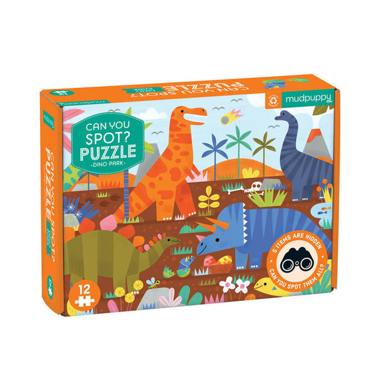 Puzzle obserwacyjne Park dinozaurów Mudpuppy 12 elementów