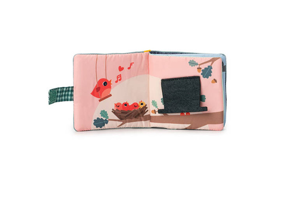 Miękka mini-książeczka wielofunkcyjna z silikonowym gryzakiem Smok Joe 6 m+, Lilliputiens