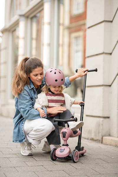 Scoot and Ride HK1 Push and Go 2w1 jeździk i hulajnoga dla dzieci 1-5 lat, kolor: Wildberry