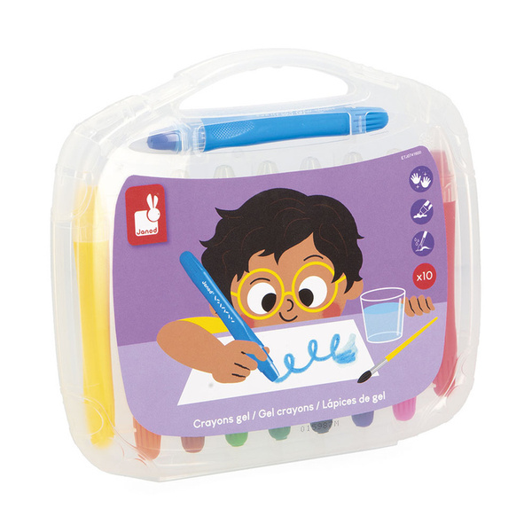 Zestaw kreatywny - Kredki żelowe 10 kolorów, dla dzieci, 3 lata+, Janod