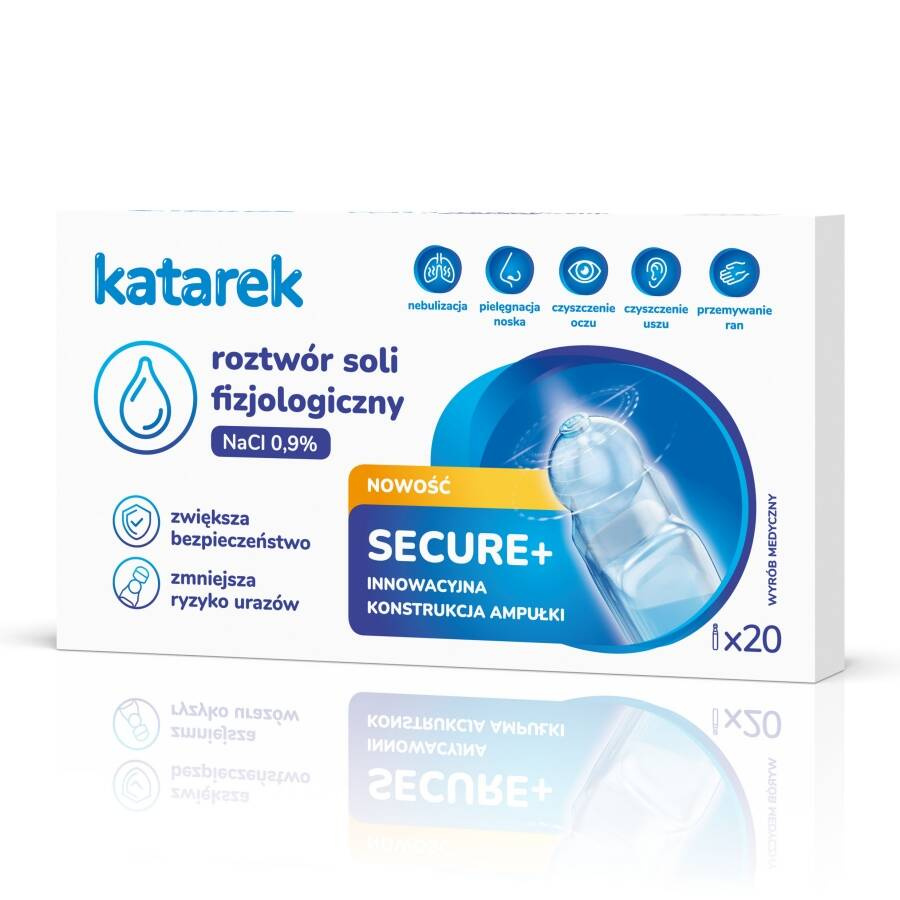 Sól fizjologiczna ampułki Katarek Secure+ 20x5ml - sól fizjologiczna dla dzieci